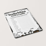 Printable Halloween Word Scramble | Black & White