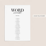 Class Reunion Word Scramble with Answer Key Printable