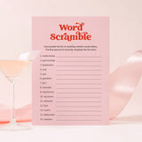 Red Pink Bridal Shower Word Scramble Answers Included Printable