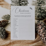 Word Scramble Christmas Game Rustic Kraft Printable