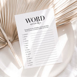 Black and White Birthday Word Scramble Game Printable