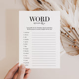 Black and White Birthday Word Scramble Game Printable