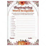 Thanksgiving Word Scramble Answers Included | Instant Download by LittleSizzle