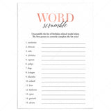 Girl Birthday Word Scramble Game Printable by LittleSizzle
