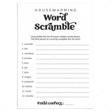 House Warming Game Word Scramble with Answers Printable by LittleSizzle