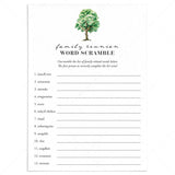 Family Reunion Word Scramble with Answer Key Instant Download by LittleSizzle