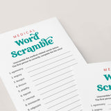 Medical Game Word Scramble with Answer Key Printable