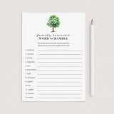 Family Reunion Word Scramble with Answer Key Instant Download by LittleSizzle