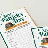 St. Patrick's Day Word Scramble Answers Included