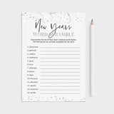 New Year's Word Scramble with Answer Key Printable by LittleSizzle