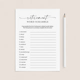 Printable Retirement Word Scramble with Answers by LittleSizzle