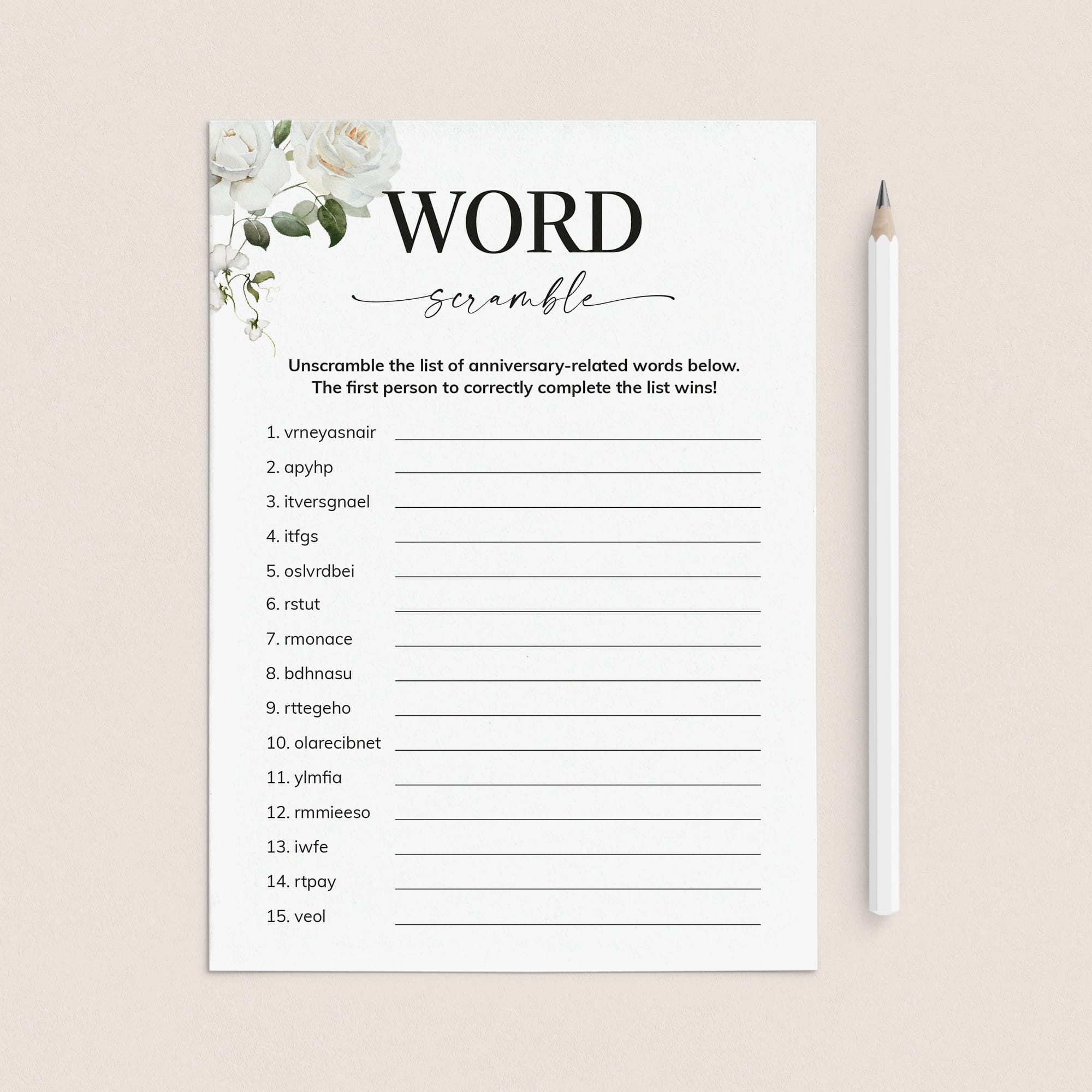 Anniversary Party Word Scramble Answers Included by LittleSizzle