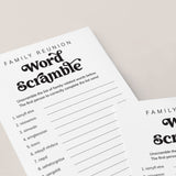 Printable Family Reunion Word Scramble with Answers