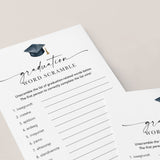 Printable Word Scramble Game for Graduation Table Decor