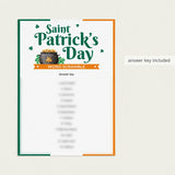 St. Patrick's Day Word Scramble Answers Included