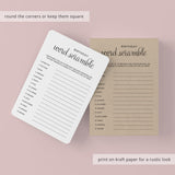 Birthday Word Scramble Game Printable Black & White