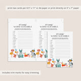 Dog Party Game Word Scramble with Answer Key