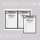 Gothic Halloween Party Games Bundle Printable