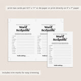 House Warming Game Word Scramble with Answers Printable