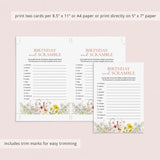 Wildflower First Birthday Party Games Bundle Printable