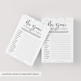 New Year's Word Scramble with Answer Key Printable