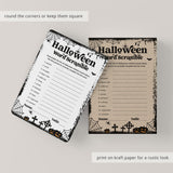 Printable Halloween Word Scramble | Black & White