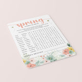 Spring Word Search with Hidden Message Printable