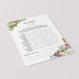 Wine Word Search Game Printable