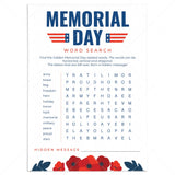 Memorial Day Word Search with Hidden Message Printable by LittleSizzle