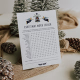 Word Search Christmas Themed Party Game Printable
