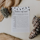 Black and White Christmas Game Word Search Printable