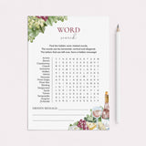 Wine Word Search Game Printable by LittleSizzle