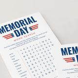 Memorial Day Word Search with Hidden Message Printable