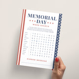 Memorial Day Word Search with Answer Key Printable