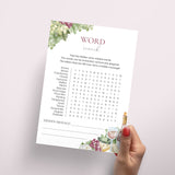 Wine Word Search Game Printable