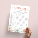 Spring Word Search with Hidden Message Printable