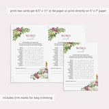 Wine Word Search Game Printable