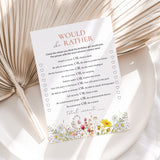 Wildflower Birthday Party Games for Her Printable