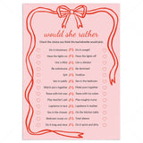 Dirty Bachelorette Would She Rather Questions Printable by LittleSizzle