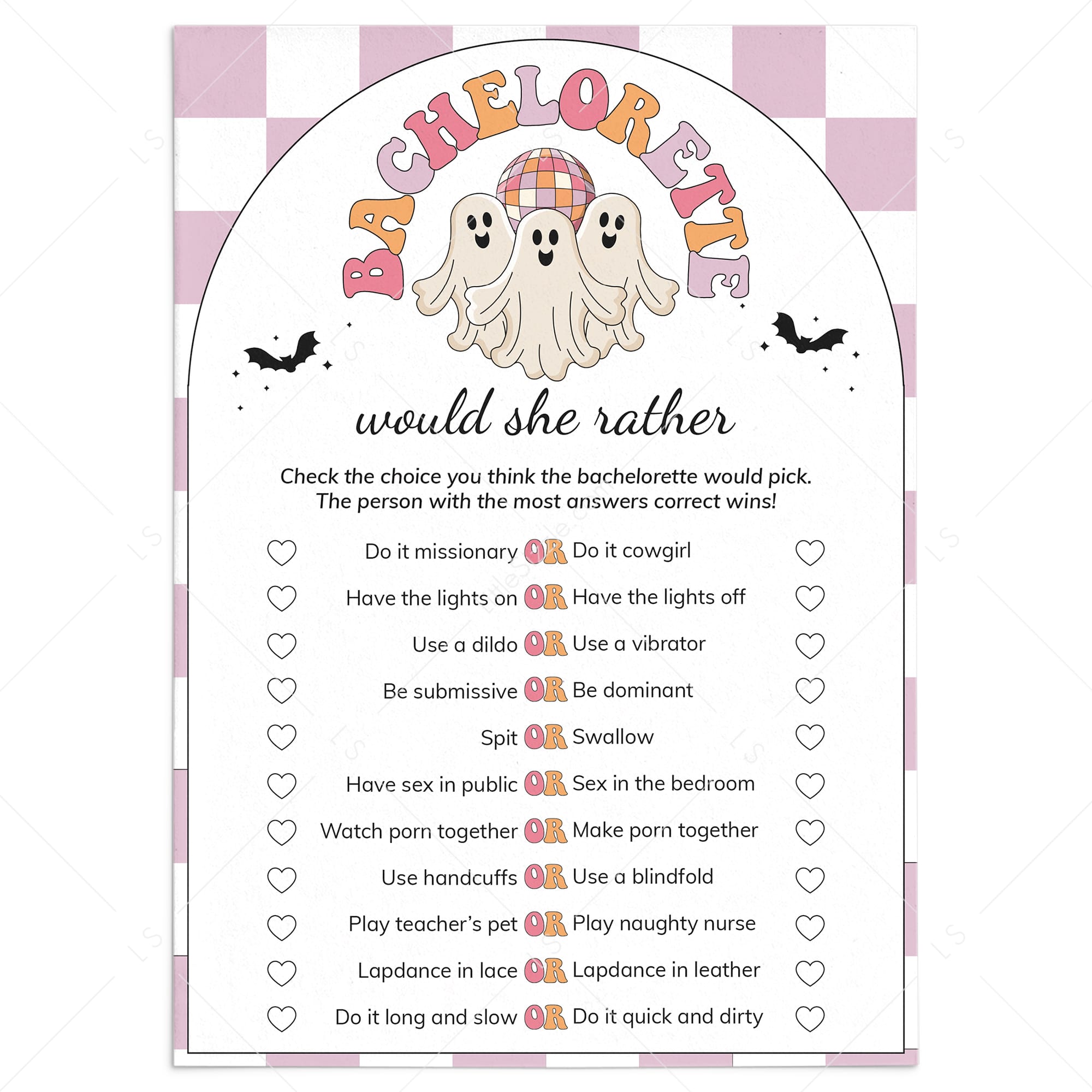 Let's Go Ghouls Bachelorette Game Would She Rather by LittleSizzle