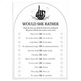 Would She Rather Bridal Shower Game Halloween Theme by LittleSizzle