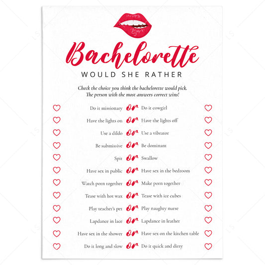 Would She Rather Bachelorette Game Dirty by LittleSizzle