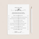 Would She Rather Printable Game for Mother's Day by LittleSizzle