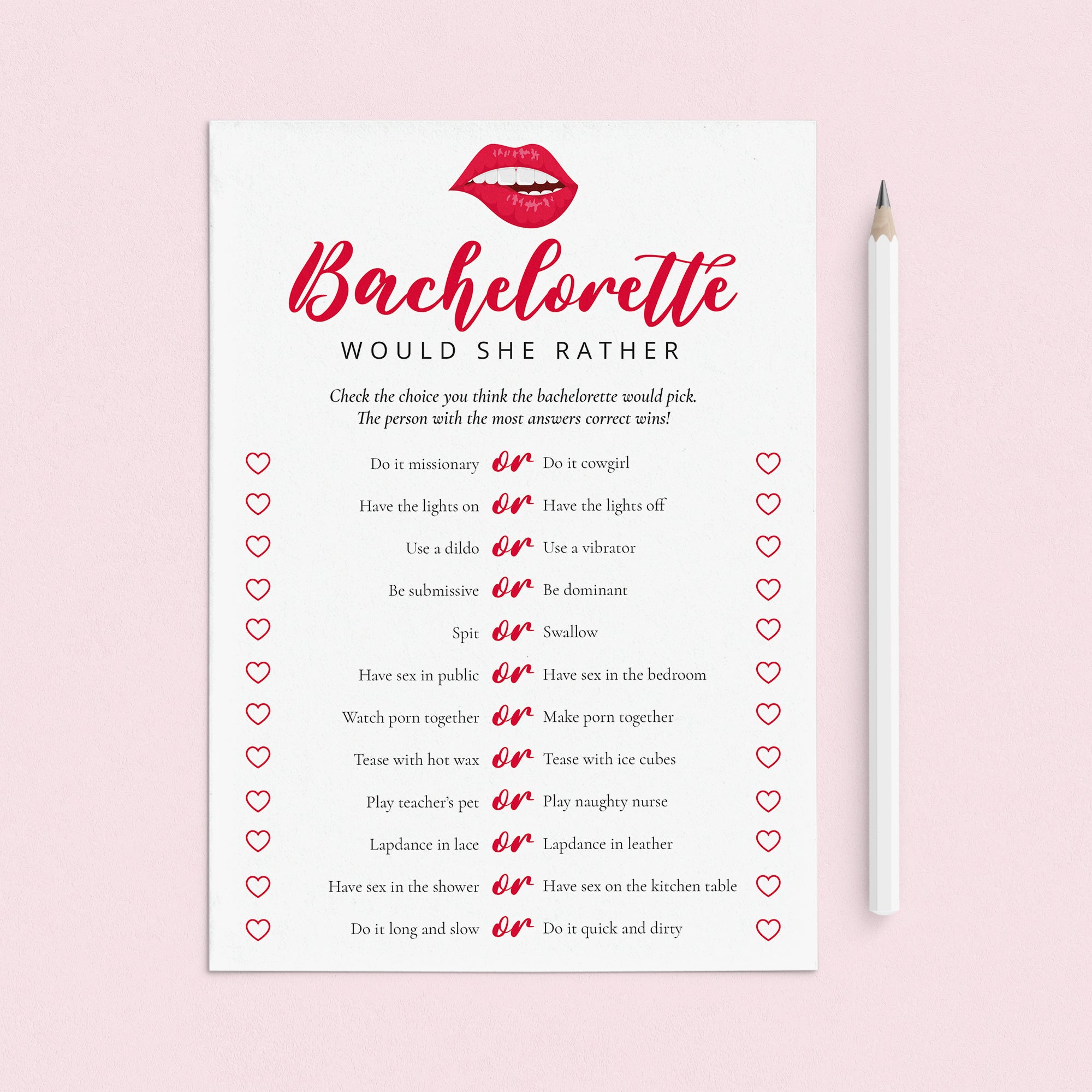 Would She Rather Bachelorette Game Dirty by LittleSizzle