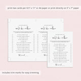 Bachelorette Would She Rather Game Printable