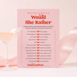 Would She Rather Bachelorette Party Game Pink and Red