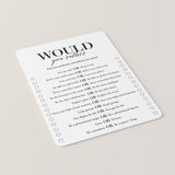 Would You Rather Questions for a Class Reunion | Printable Cards