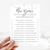 New Year's Would You Rather Questions Printable