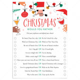 Funny Adult Christmas Party Game Would You Rather Printable by LittleSizzle