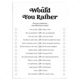 Would You Rather Questions for Adults Printable Icebreaker by LittleSizzle